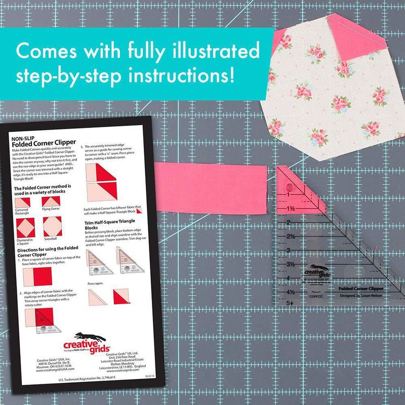 Regla Creative Grids 13 cm x 13 cm acrílico antideslizante
