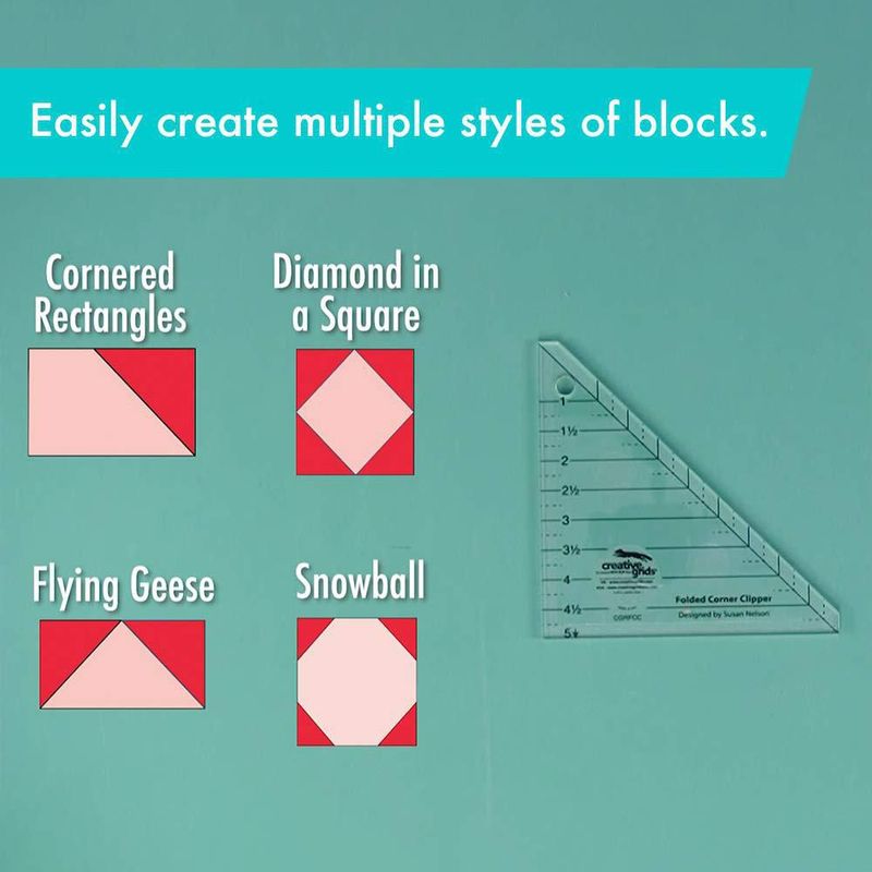 Regla Creative Grids 13 cm x 13 cm acrílico antideslizante