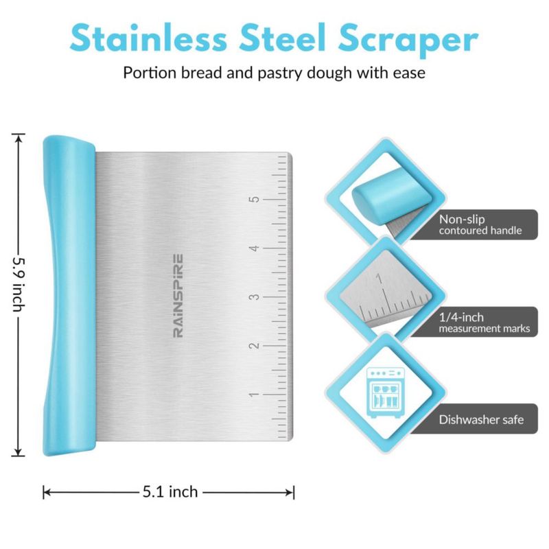 Raspador de Masa Rainspire Multiusos de Acero Inoxidable