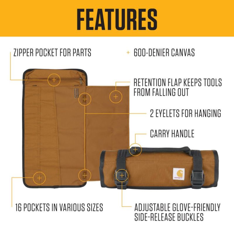 Organizador de Rollo Carhartt Negro 66 cm x 36 cm