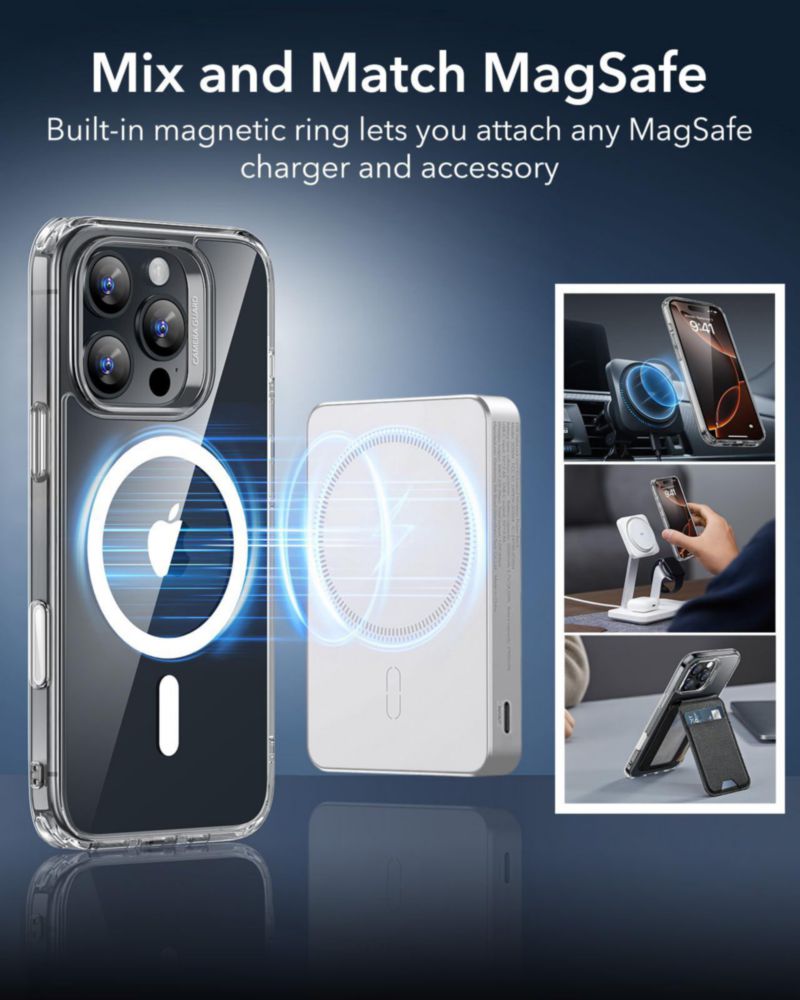 Funda ESR para iPhone 16 Pro MagSafe a prueba de golpes transparente