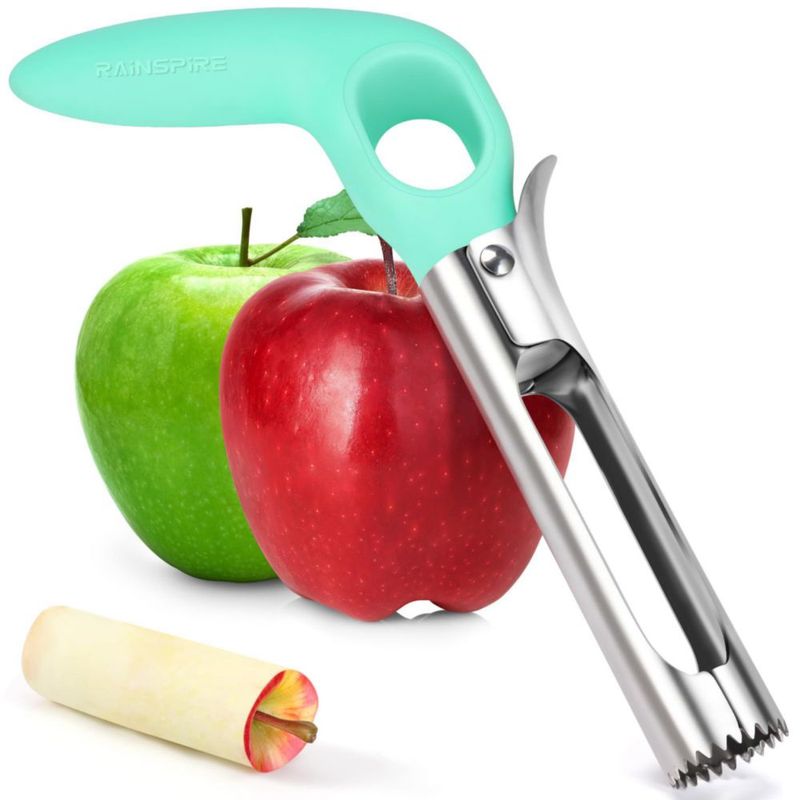 Descorazonador de Manzanas Rainspire Acero Inoxidable con Mango Verde Menta