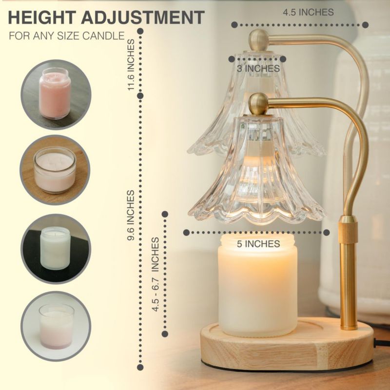 Lámpara Calentadora de Velas Lumenblush con Temporizador Regulable y Acabado en Roble