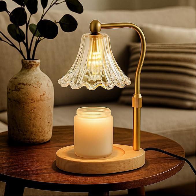 Lámpara Calentadora de Velas Lumenblush con Temporizador Regulable y Acabado en Roble