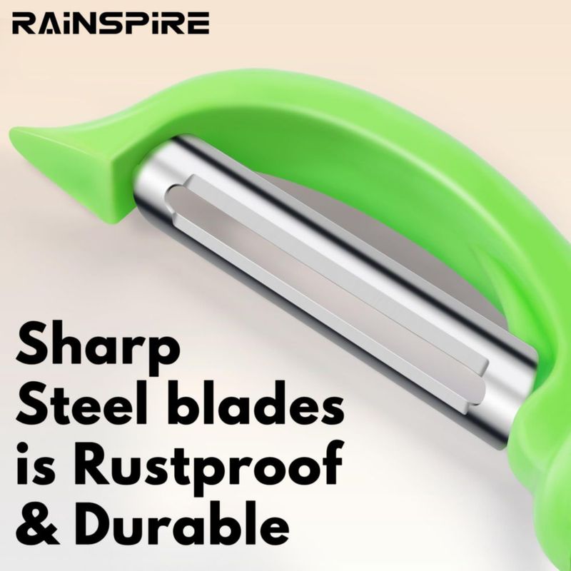 Pelador de alimentos Rainspire 20 cm acero inoxidable paquete de 2 verde