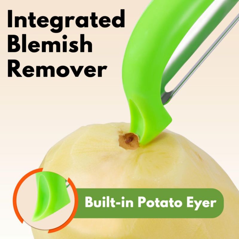 Pelador de alimentos Rainspire 20 cm acero inoxidable paquete de 2 verde