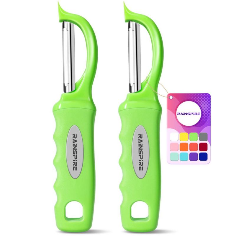 Pelador de alimentos Rainspire 20 cm acero inoxidable paquete de 2 verde
