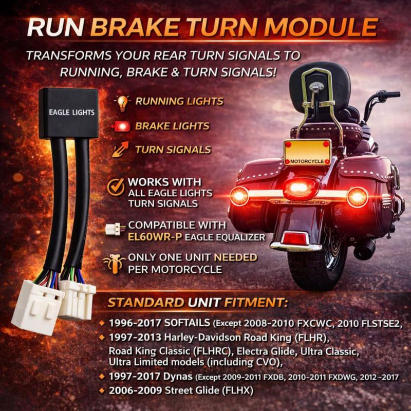 Módulo de luces de marcha freno y giro Eagle Lights para Harley‑Davidson