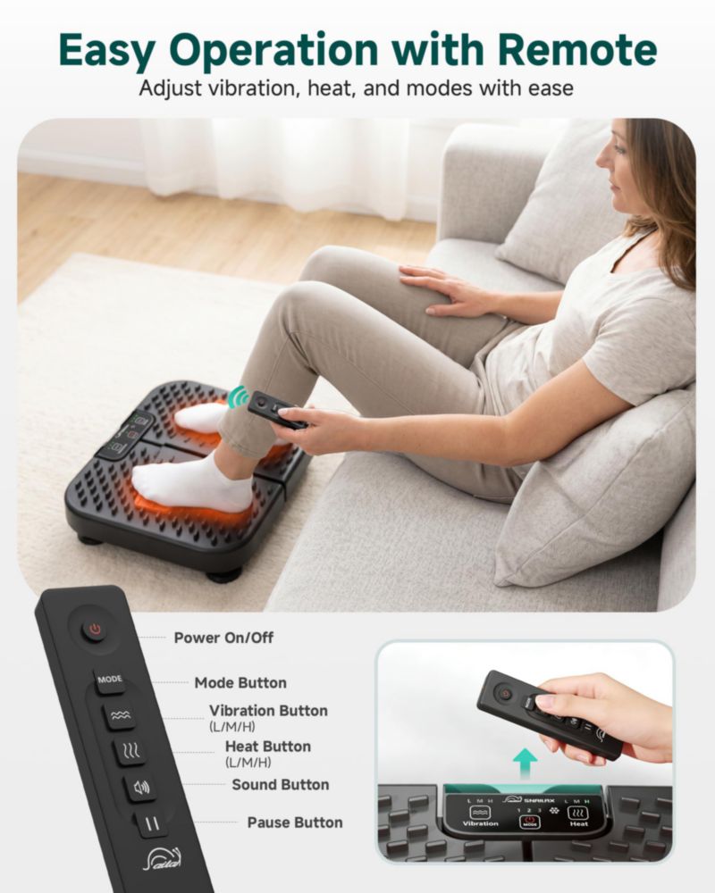 Masajeador de pies Snailax con vibración calor y control remoto
