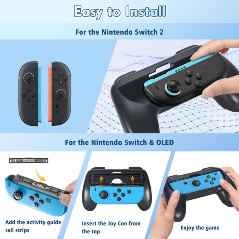 Kit de agarre Laimax 2 unidades (Naranja/Azul) Switch/OLED