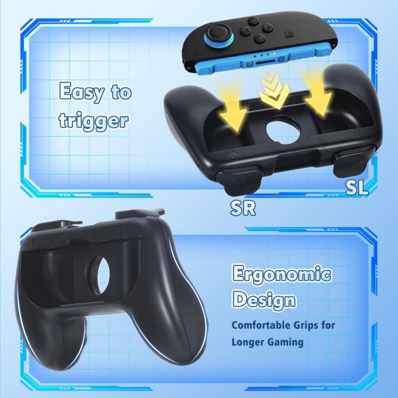 Kit de agarre Laimax 2 unidades (Naranja/Azul) Switch/OLED
