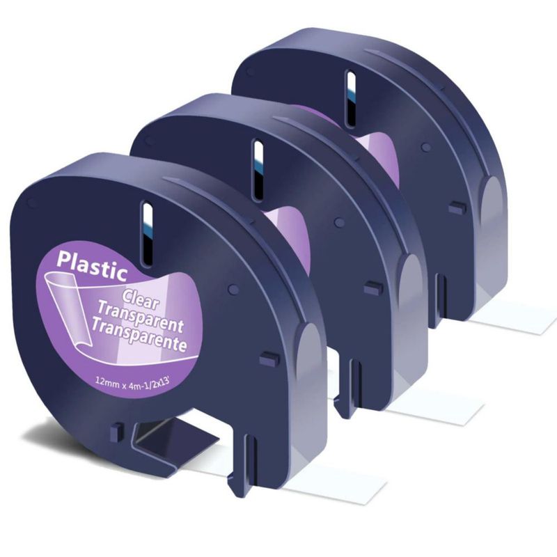 Cinta de Etiquetas PAPERVIBE 12 mm Paquete de 3 Transparente 4 m