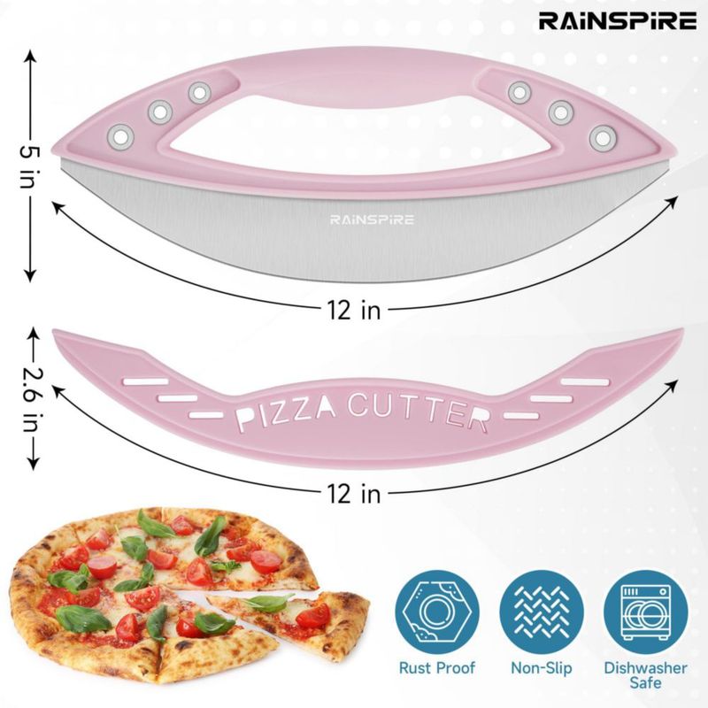 Cortapizzas Rainspire 30 cm Acero Inoxidable Rosa