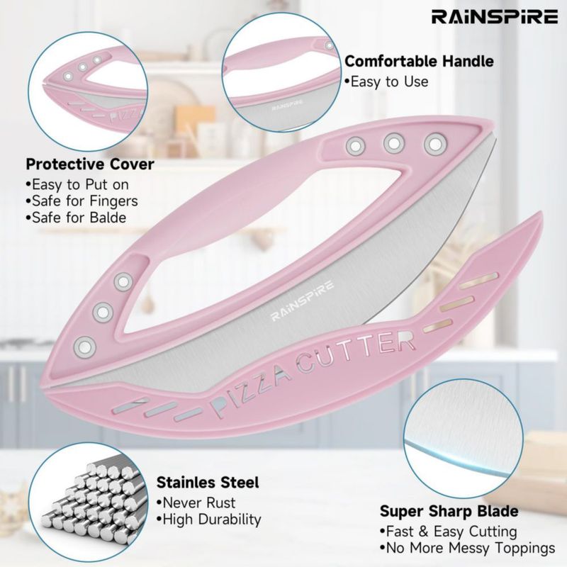 Cortapizzas Rainspire 30 cm Acero Inoxidable Rosa