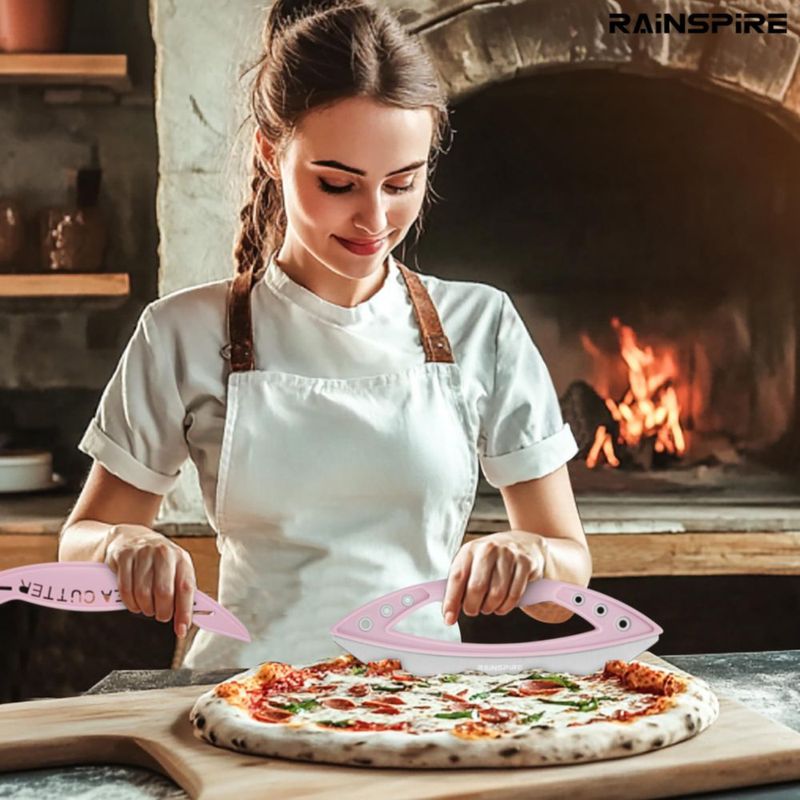 Cortapizzas Rainspire 30 cm Acero Inoxidable Rosa