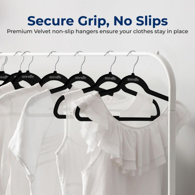 Perchas de ropa SereneLife 100 unidades de terciopelo delgadas