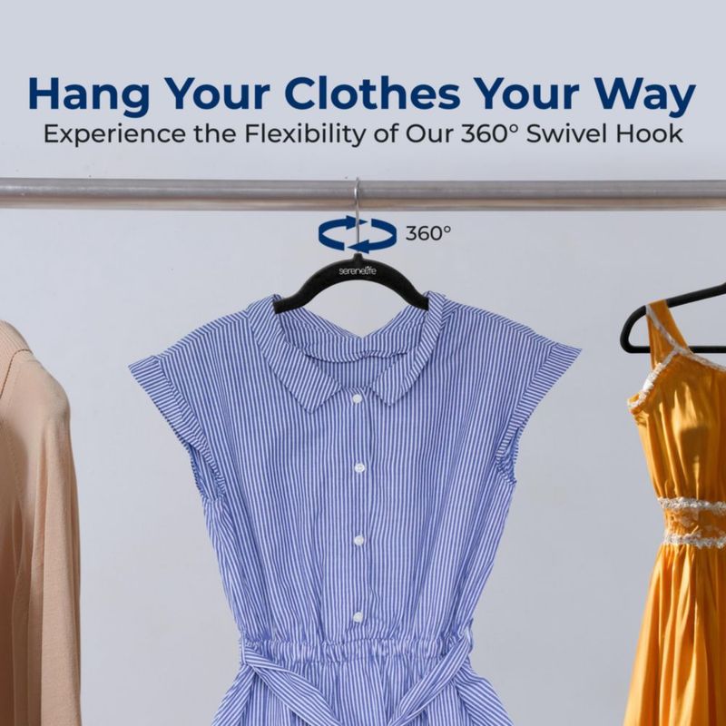 Perchas de ropa SereneLife 100 unidades de terciopelo delgadas