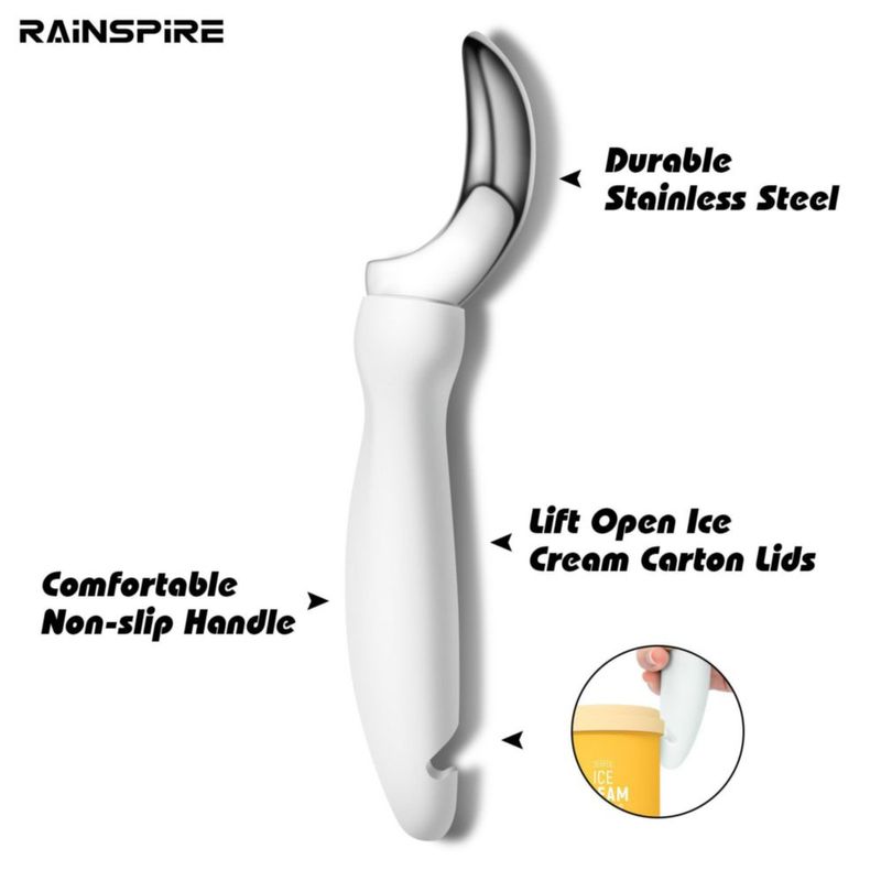 Cuchara de servir Rainspire de acero inoxidable con mango negro