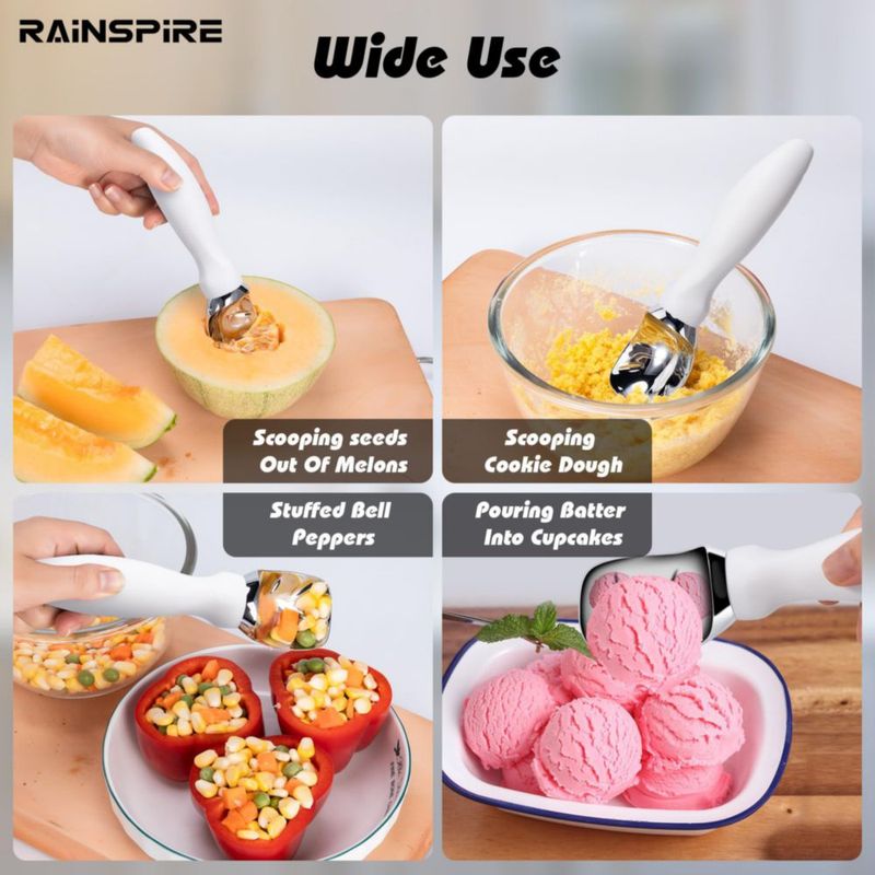 Cuchara de servir Rainspire de acero inoxidable con mango negro