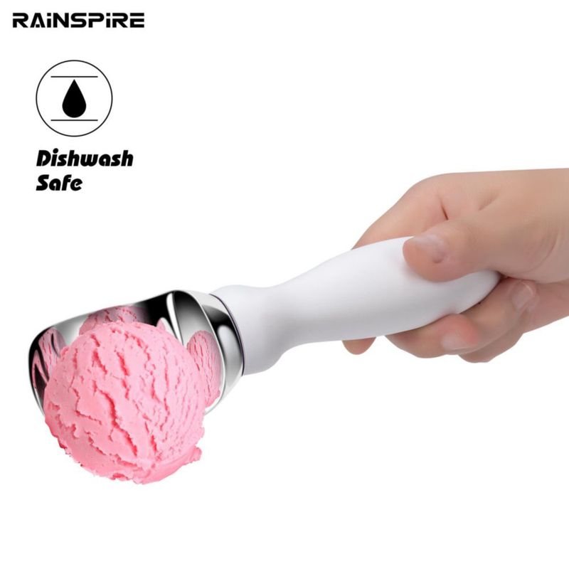 Cuchara de servir Rainspire de acero inoxidable con mango negro