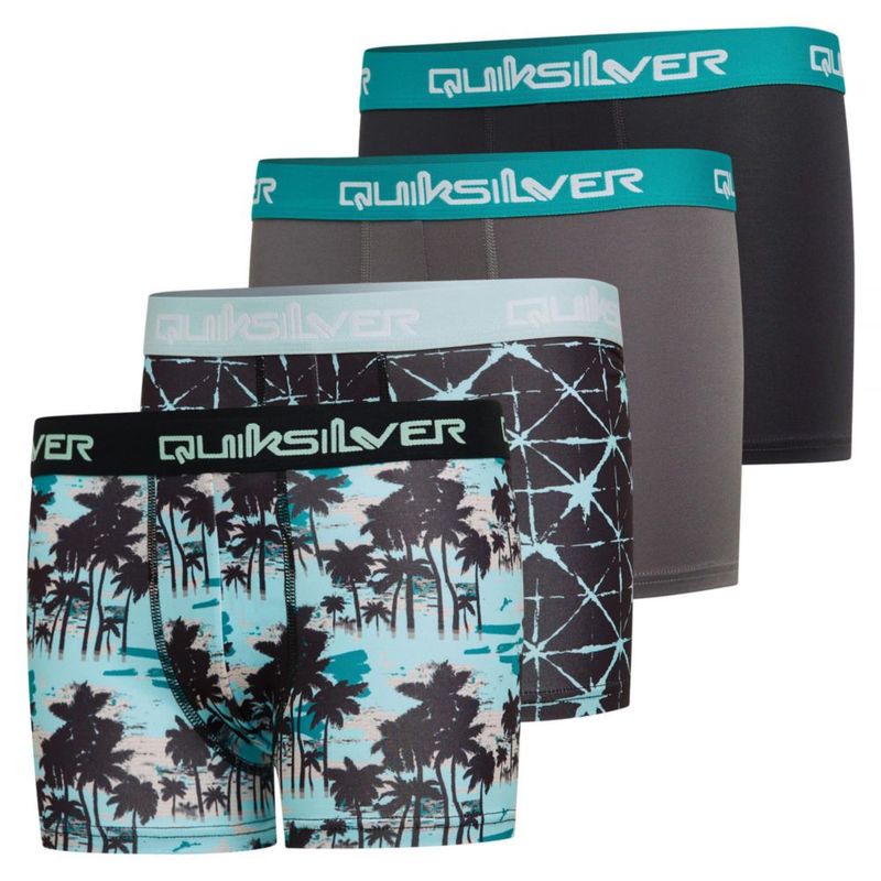 Ropa interior Quiksilver para niños – Pack de 4 calzoncillos tipo boxer stretch