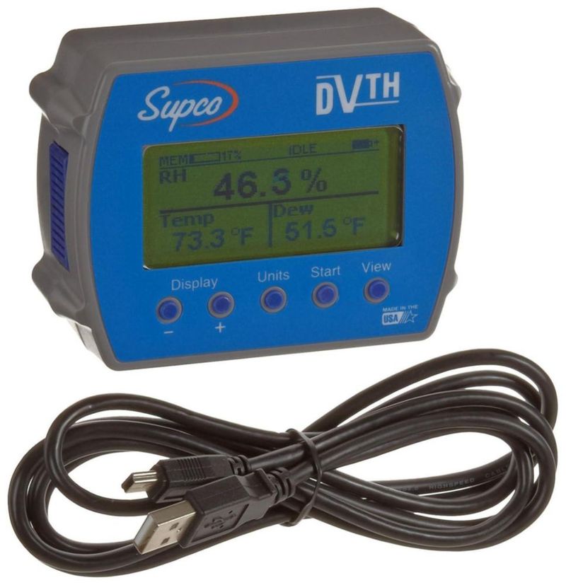 Registrador de datos Supco DVTH de temperatura y humedad con pantalla gráfica