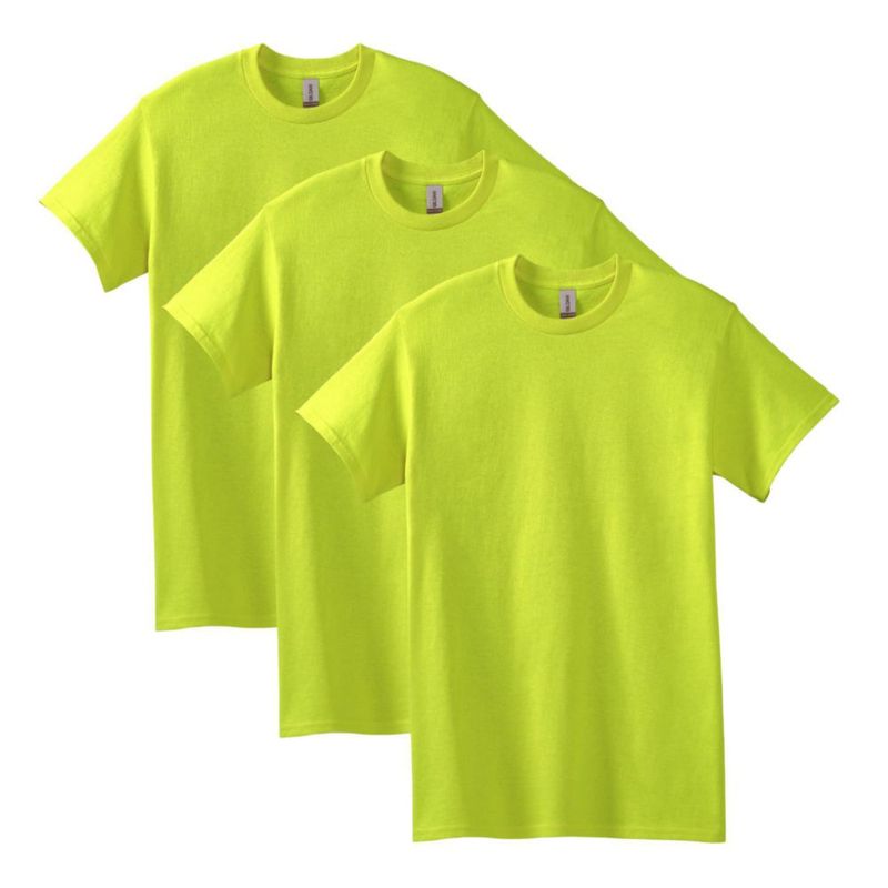 Camiseta Gildan G5000 Verde de Seguridad Pack de 3 Talla 3X‑Large