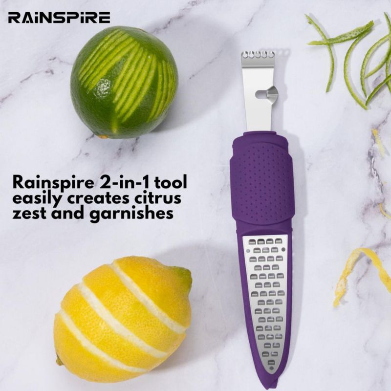 Rallador de Limón Rainspire 2 en 1 Acero Inoxidable Color Púrpura