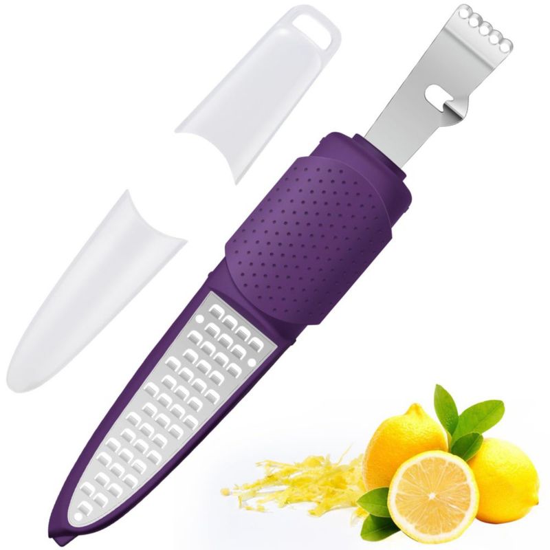 Rallador de Limón Rainspire 2 en 1 Acero Inoxidable Color Púrpura