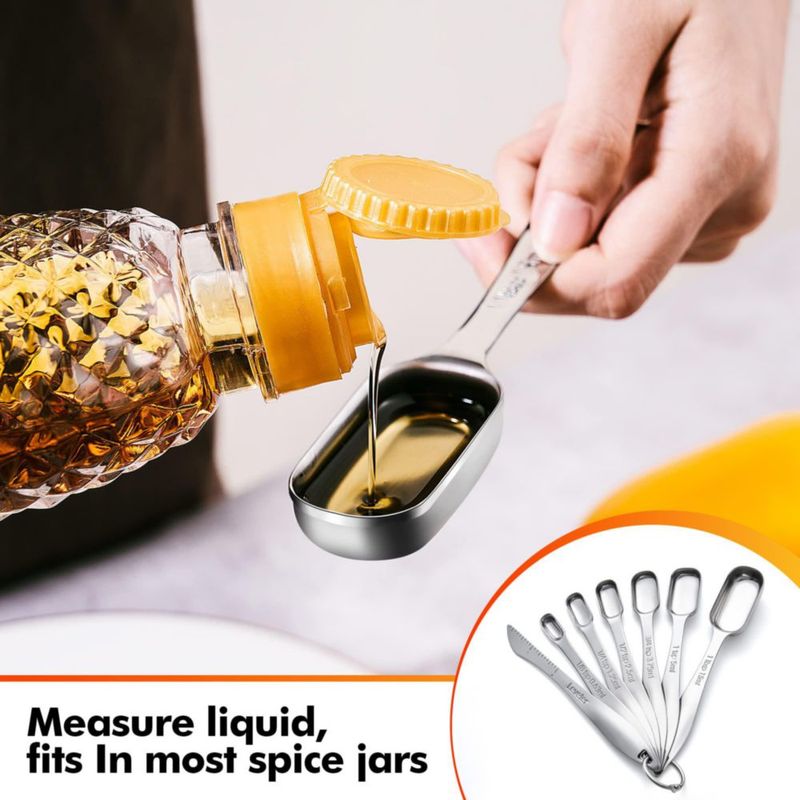 Juego de 7 Cucharas Medidoras Rainspire de Acero Inoxidable