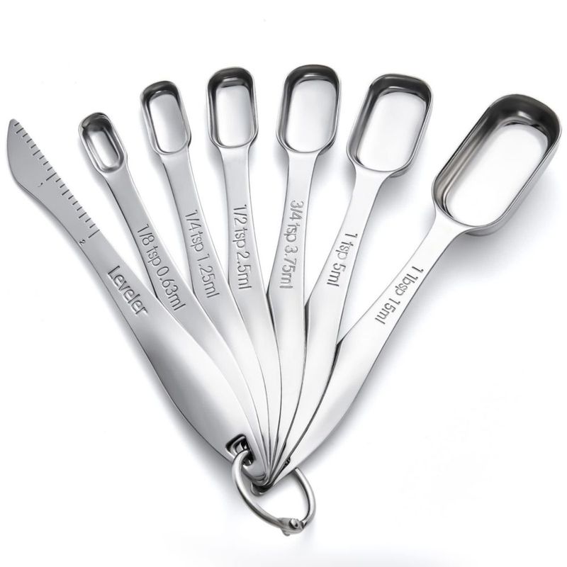 Juego de 7 Cucharas Medidoras Rainspire de Acero Inoxidable