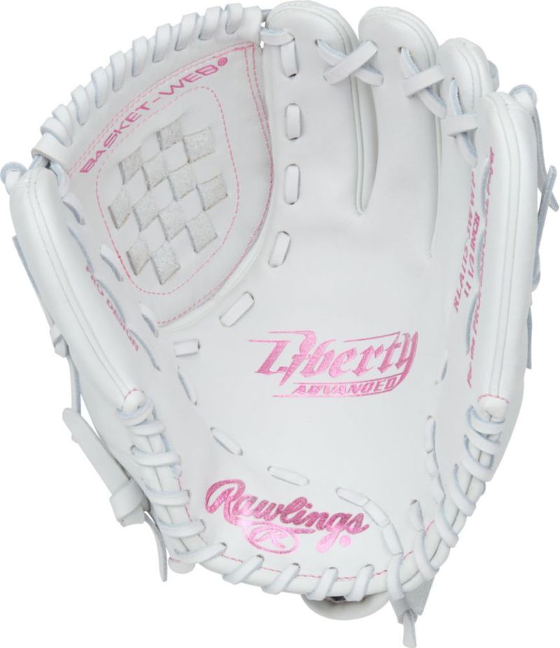 Guante de Softball Rawlings 29 cm Mano Derecha Blanco/Rosa