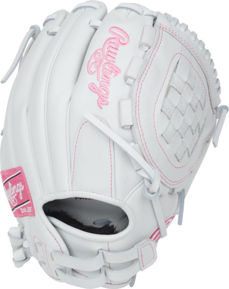 Guante de Softball Rawlings 29 cm Mano Derecha Blanco/Rosa