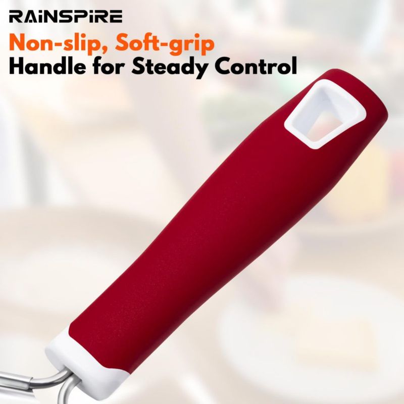 Rallador de Queso Rainspire de Acero Inoxidable con Mango Rojo