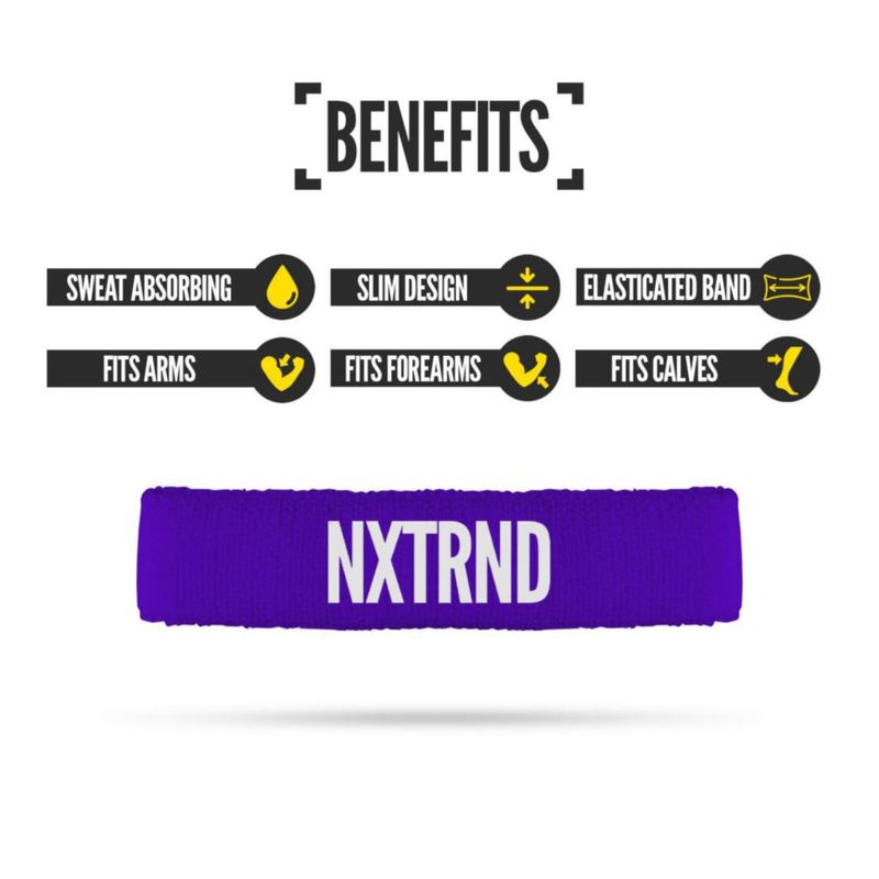 Banda de sudor NXT NXTRND (par) color morado circunferencia 7‑15 cm
