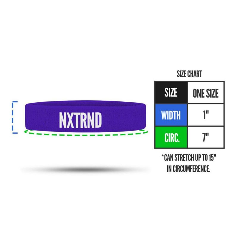 Banda de sudor NXT NXTRND (par) color morado circunferencia 7‑15 cm