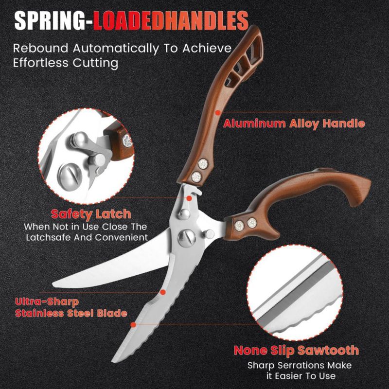 Tijeras de cocina ANDONG 25 cm acero inoxidable con resorte