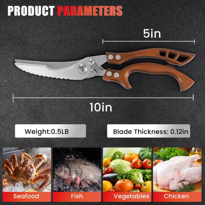 Tijeras de cocina ANDONG 25 cm acero inoxidable con resorte