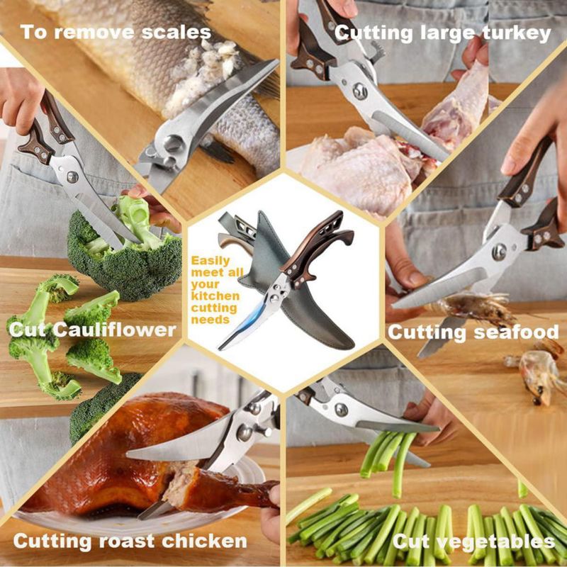 Tijeras de cocina ANDONG 25 cm acero inoxidable con resorte