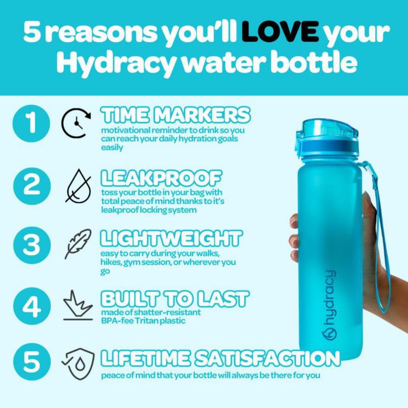 Botella de Agua Hydracy 500 ml con Marcador de Tiempo e Infusor de Frutas