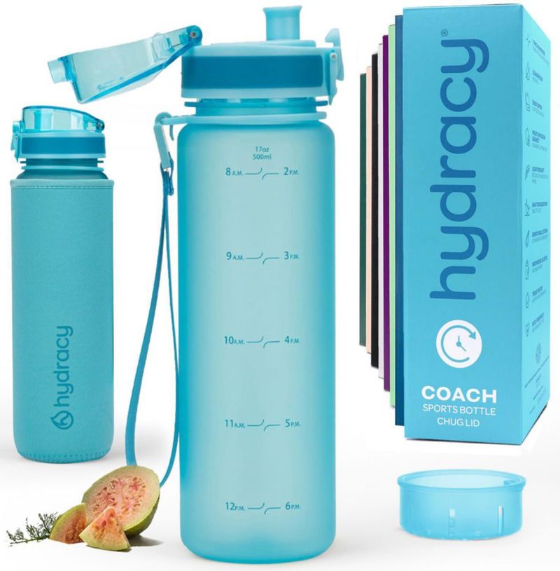 Botella de Agua Hydracy 500 ml con Marcador de Tiempo e Infusor de Frutas
