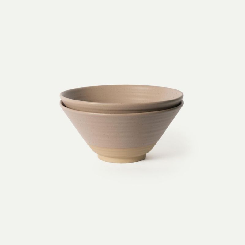 Juego de 2 tazones para ramen MORA de 45 oz (1 290 ml) estilo hongo aptos para microondas