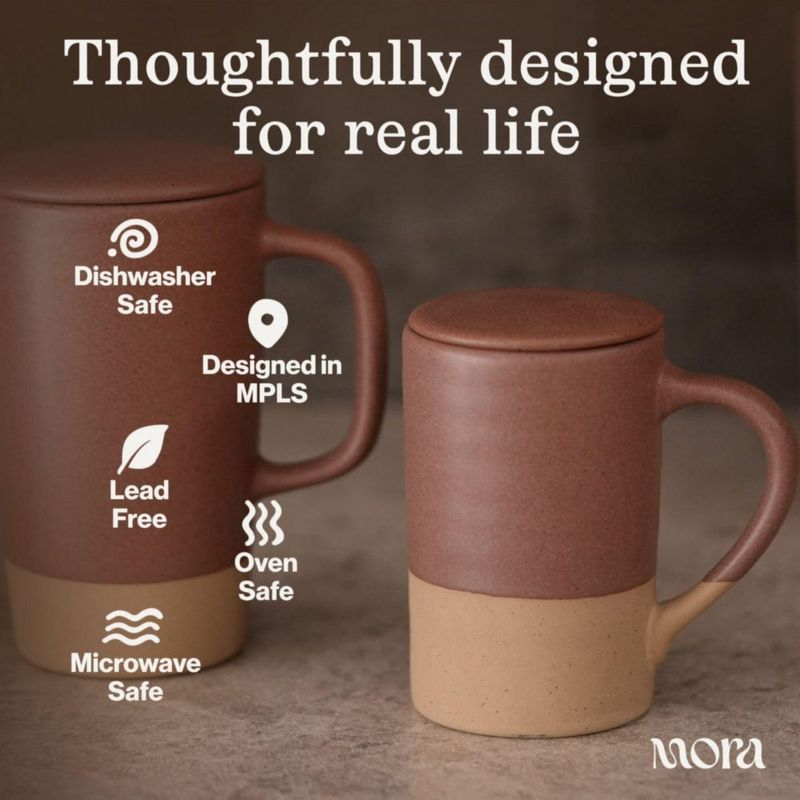 Taza de té MORA 355 ml con infusor y tapa
