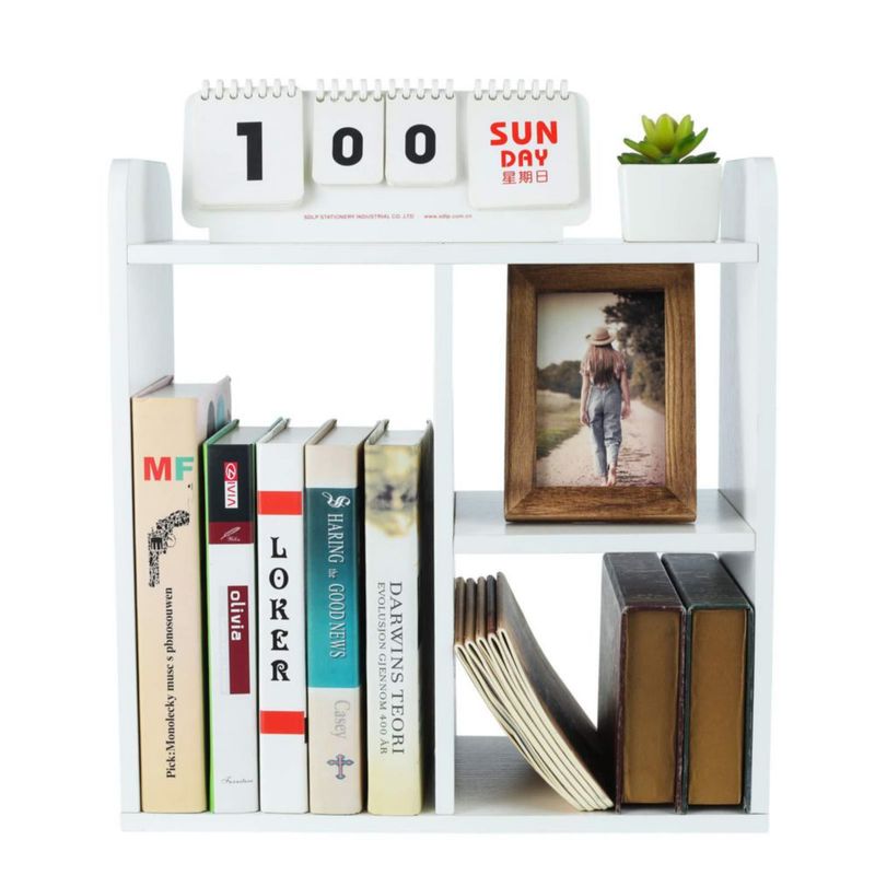 Estantería de escritorio de madera PAG 42 × 19 × 17 cm – Organizador