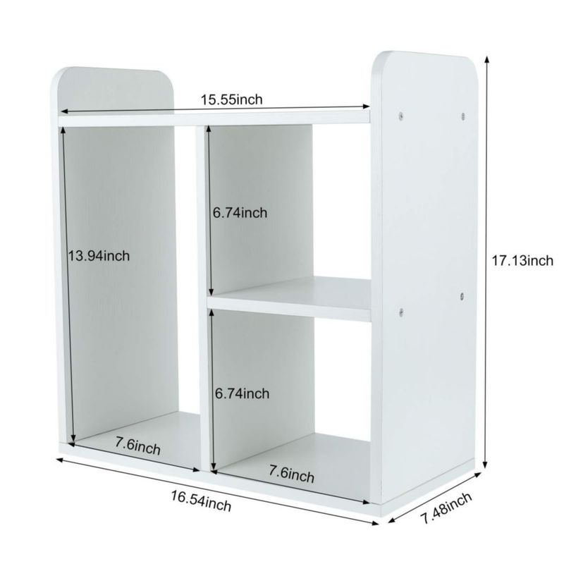 Estantería de escritorio de madera PAG 42 × 19 × 17 cm – Organizador