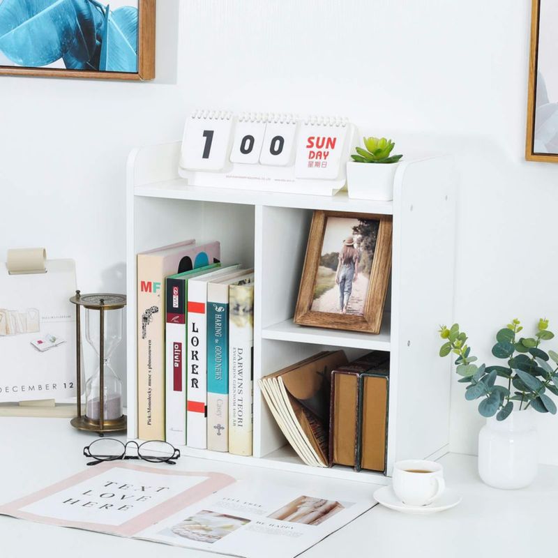 Estantería de escritorio de madera PAG 42 × 19 × 17 cm – Organizador