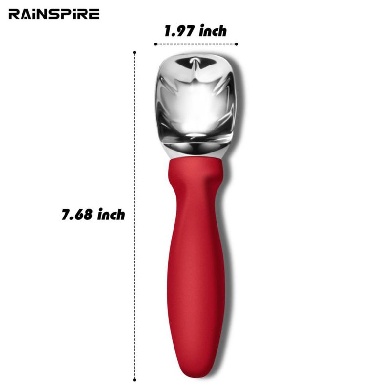 Cuchara para helado Rainspire de acero inoxidable roja