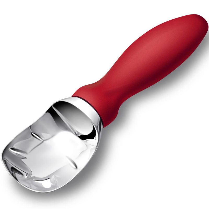 Cuchara para helado Rainspire de acero inoxidable roja