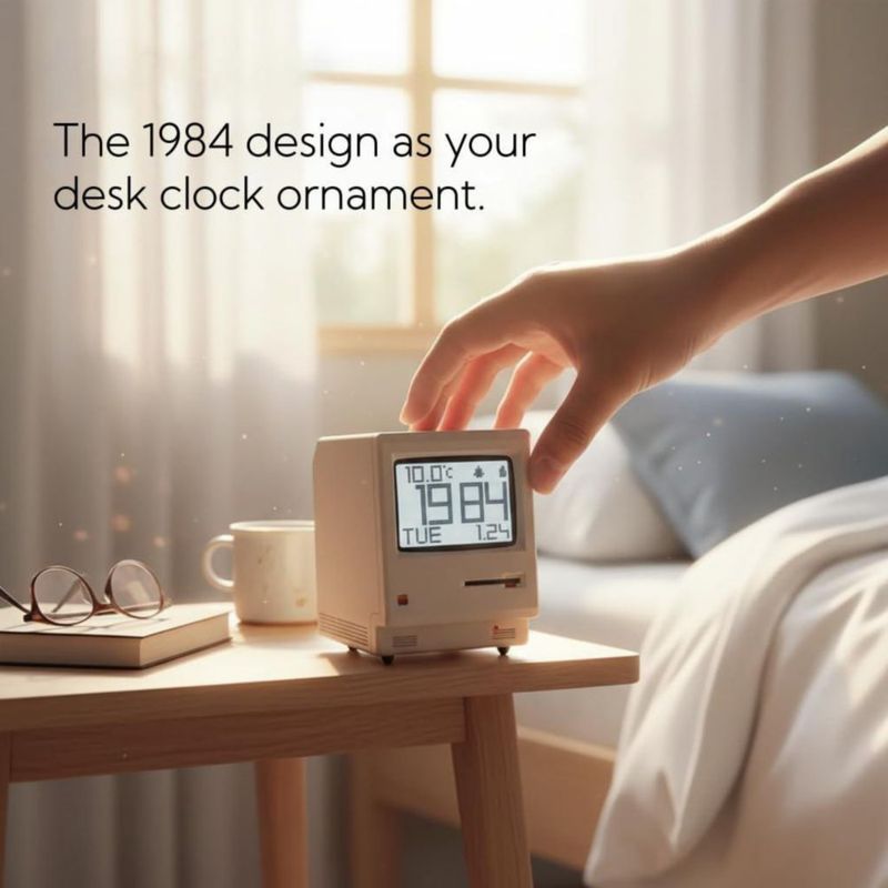 Reloj despertador de escritorio OIJ Retro Pixel USB – Alarmas múltiples