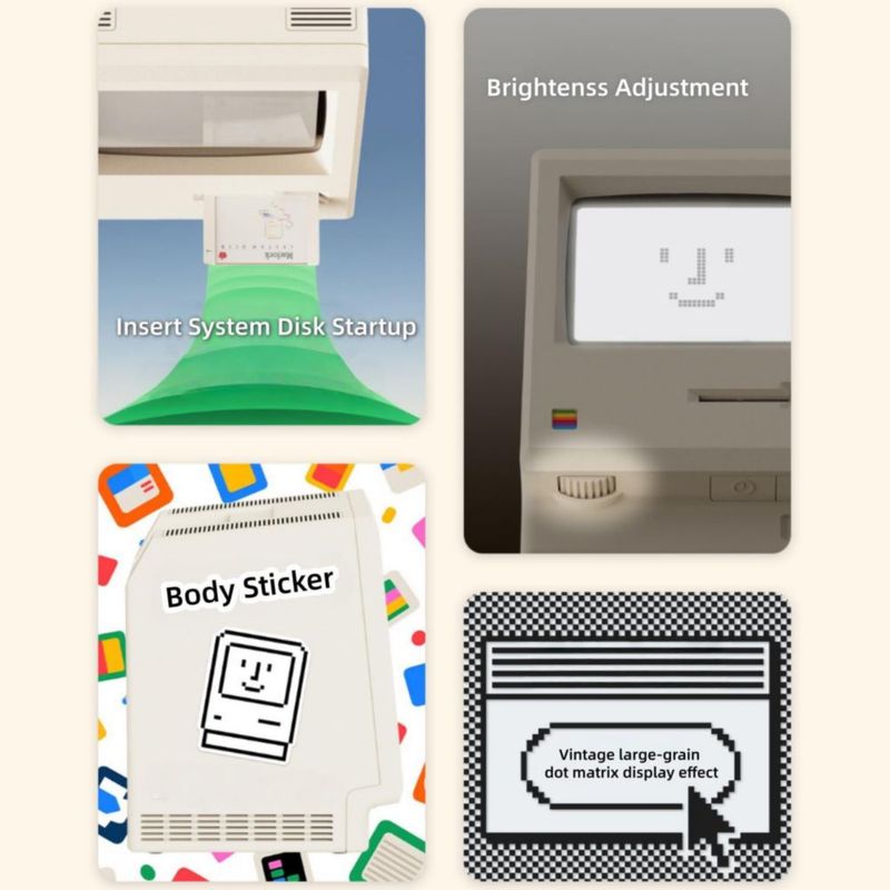 Reloj despertador de escritorio OIJ Retro Pixel USB – Alarmas múltiples